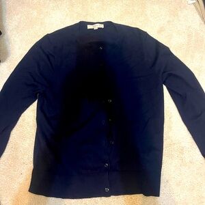 loft navy blue cardigan womens large